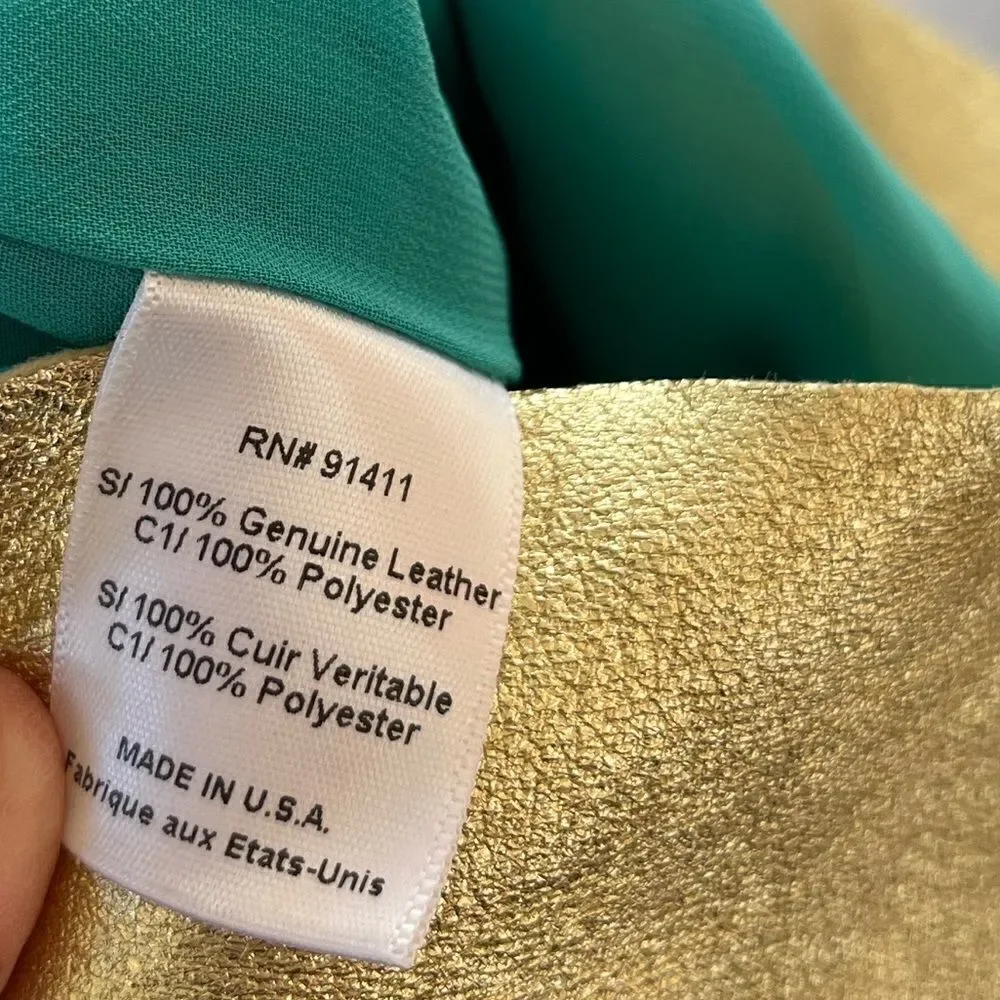 Clover canyon Metallic gold leather shorts with pockets size small